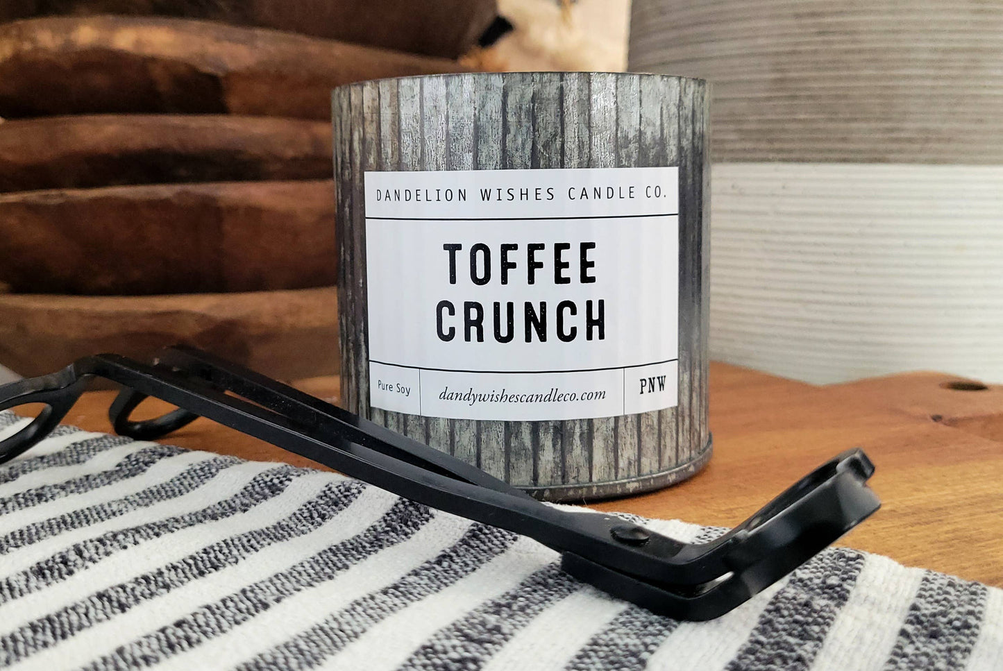 12 oz. Rustic Galvanized Tin Candle: Caramel Tobacco