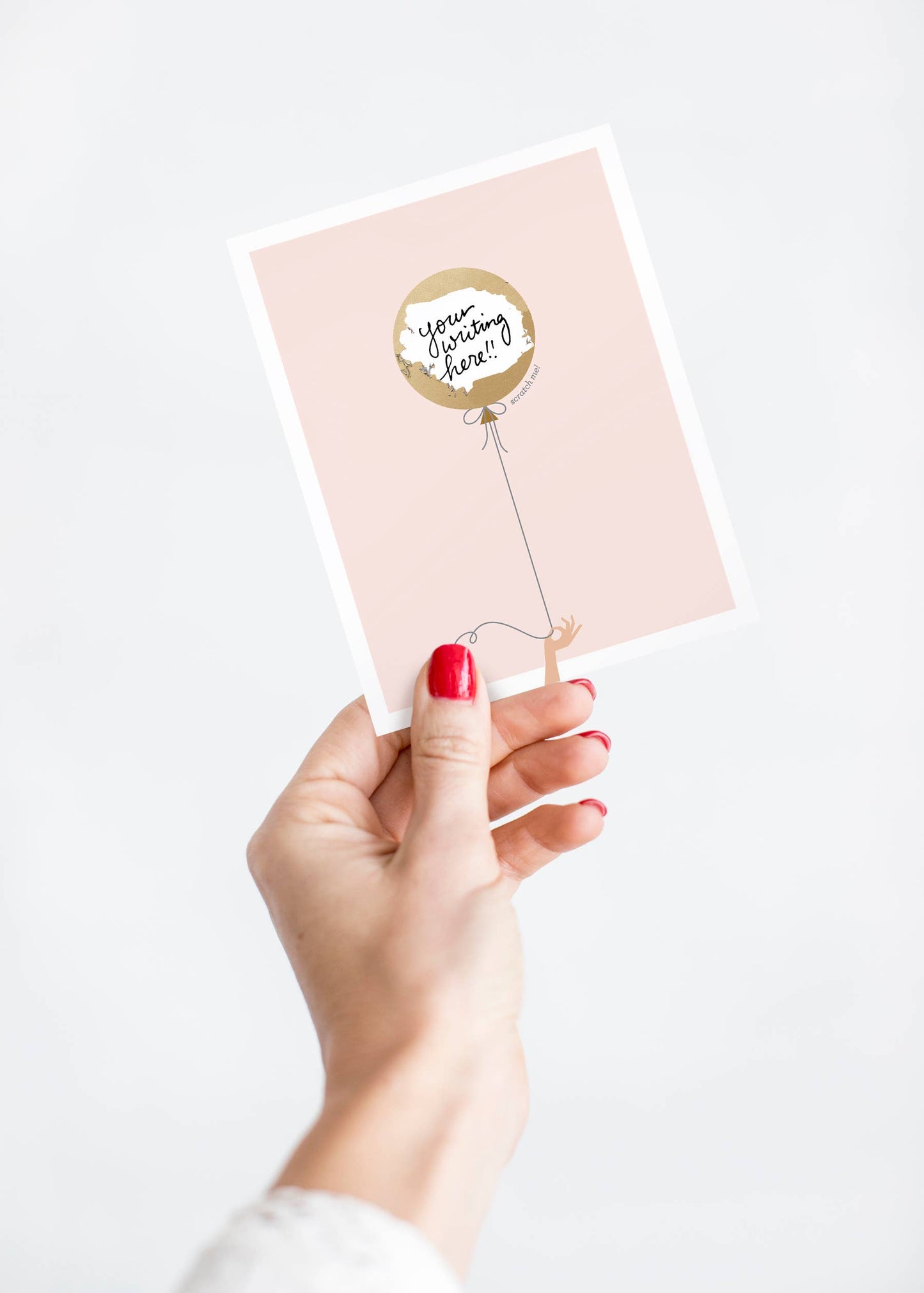 Scratch-off Pink & Gold Balloon - Birthday / Everyday Card