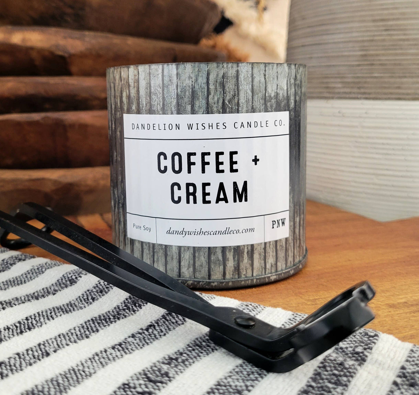 12 oz. Rustic Galvanized Tin Candle: Caramel Tobacco