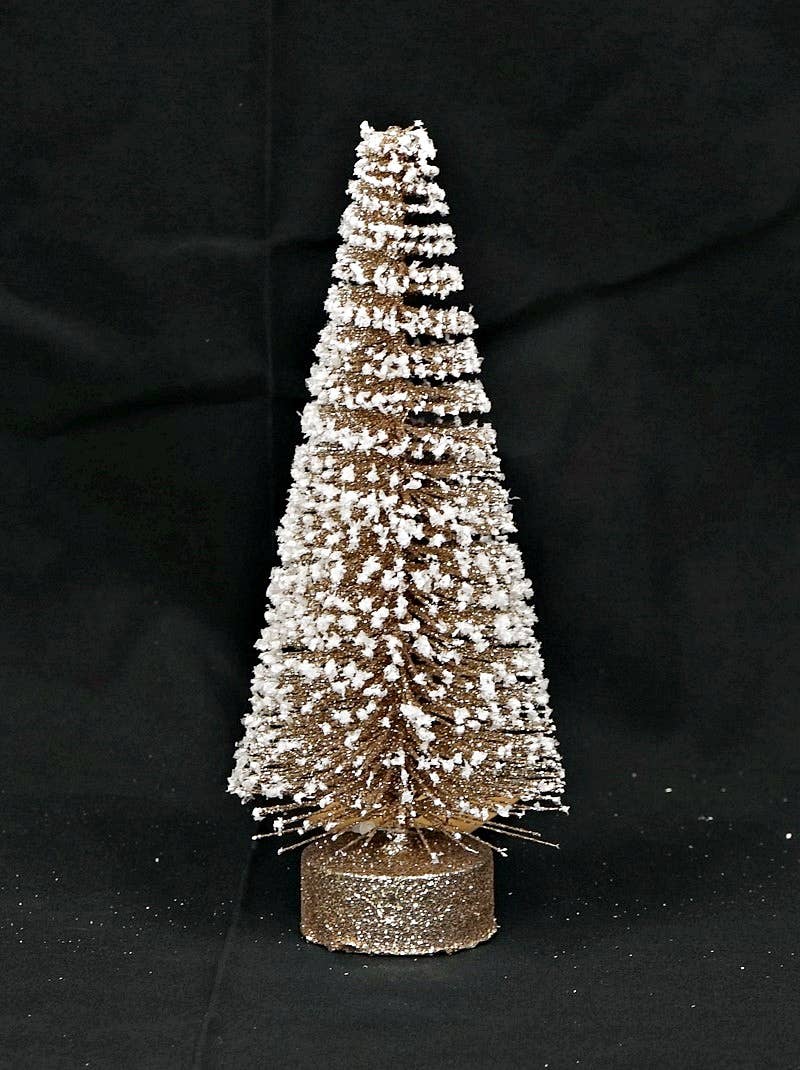 8in Champaign White Glitter Mini Tree-0/60pcs