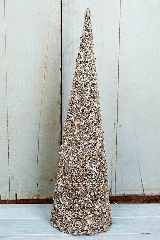 20in Metalic Glittered Cone Tre