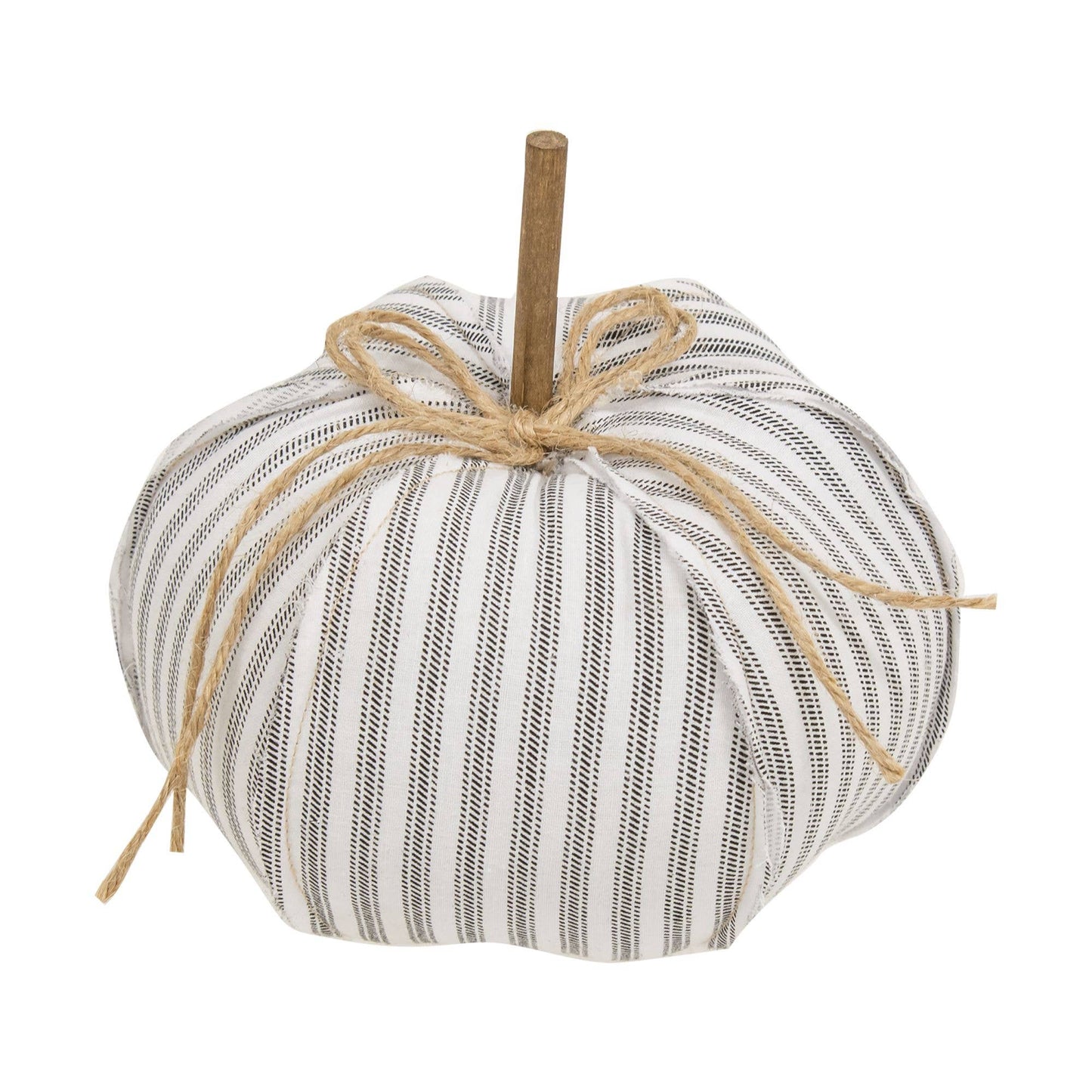 Ticking Stripe Stuffed Pumpkin 6.5"