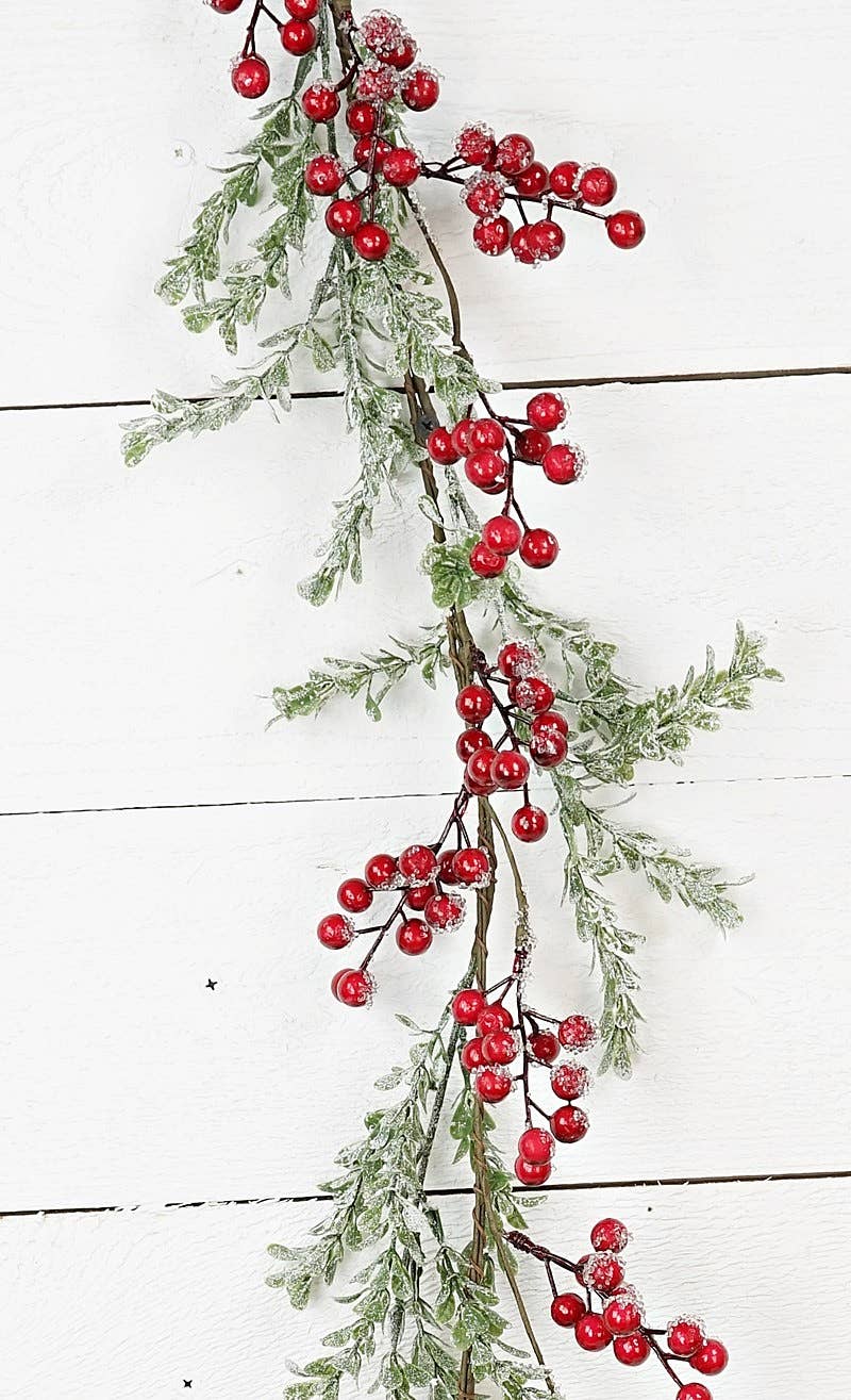 Icy Glittered Boxwood with Ilex Berries