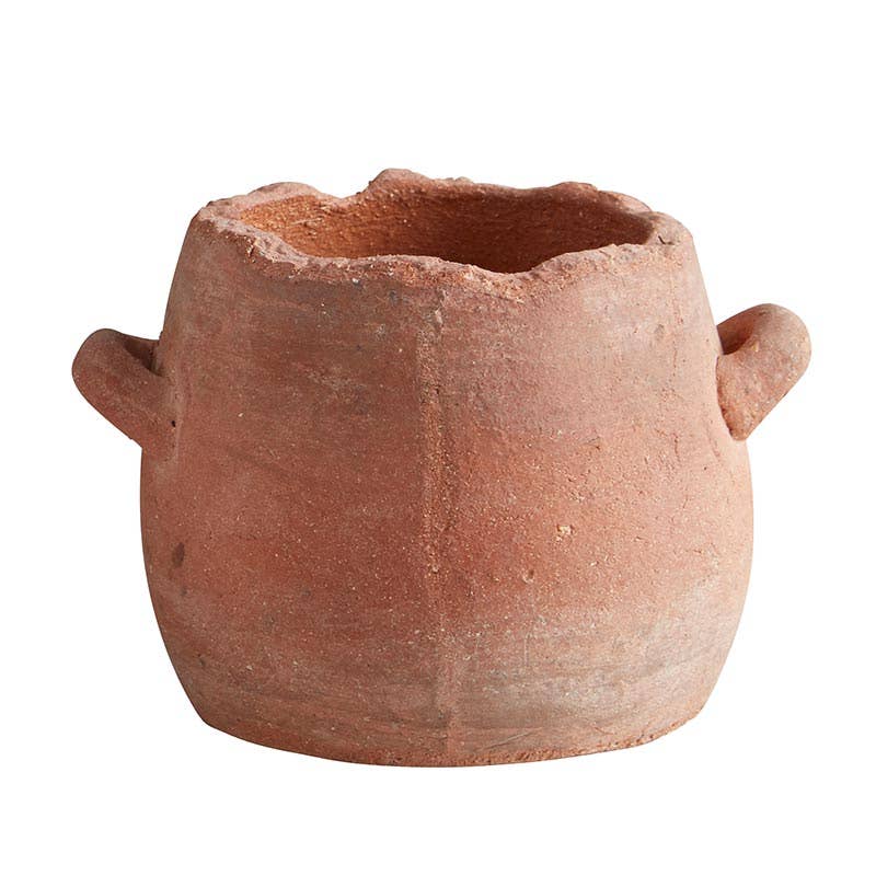 Small Red Flower Pot-2handle