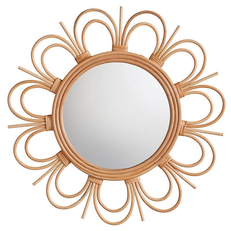 Rattan Flower Mirror