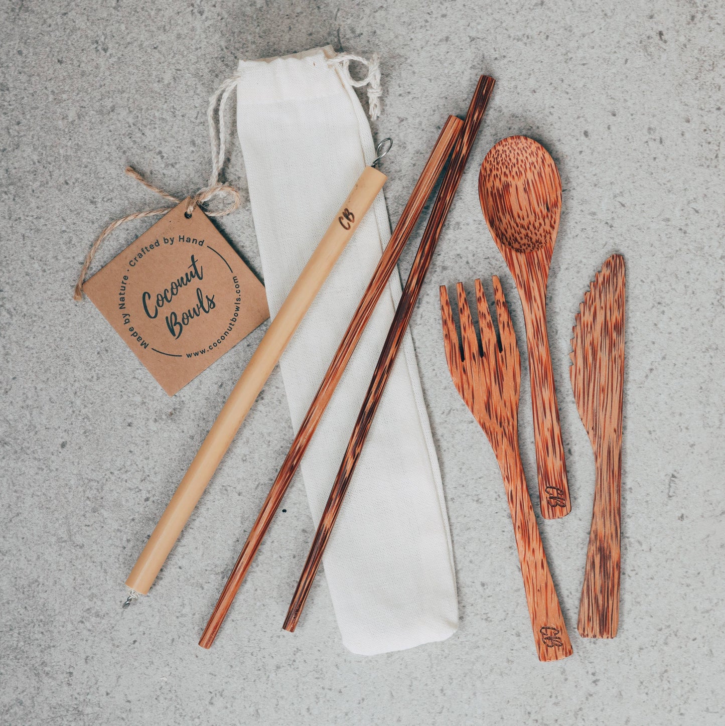Wooden Coconut Cutlery Set