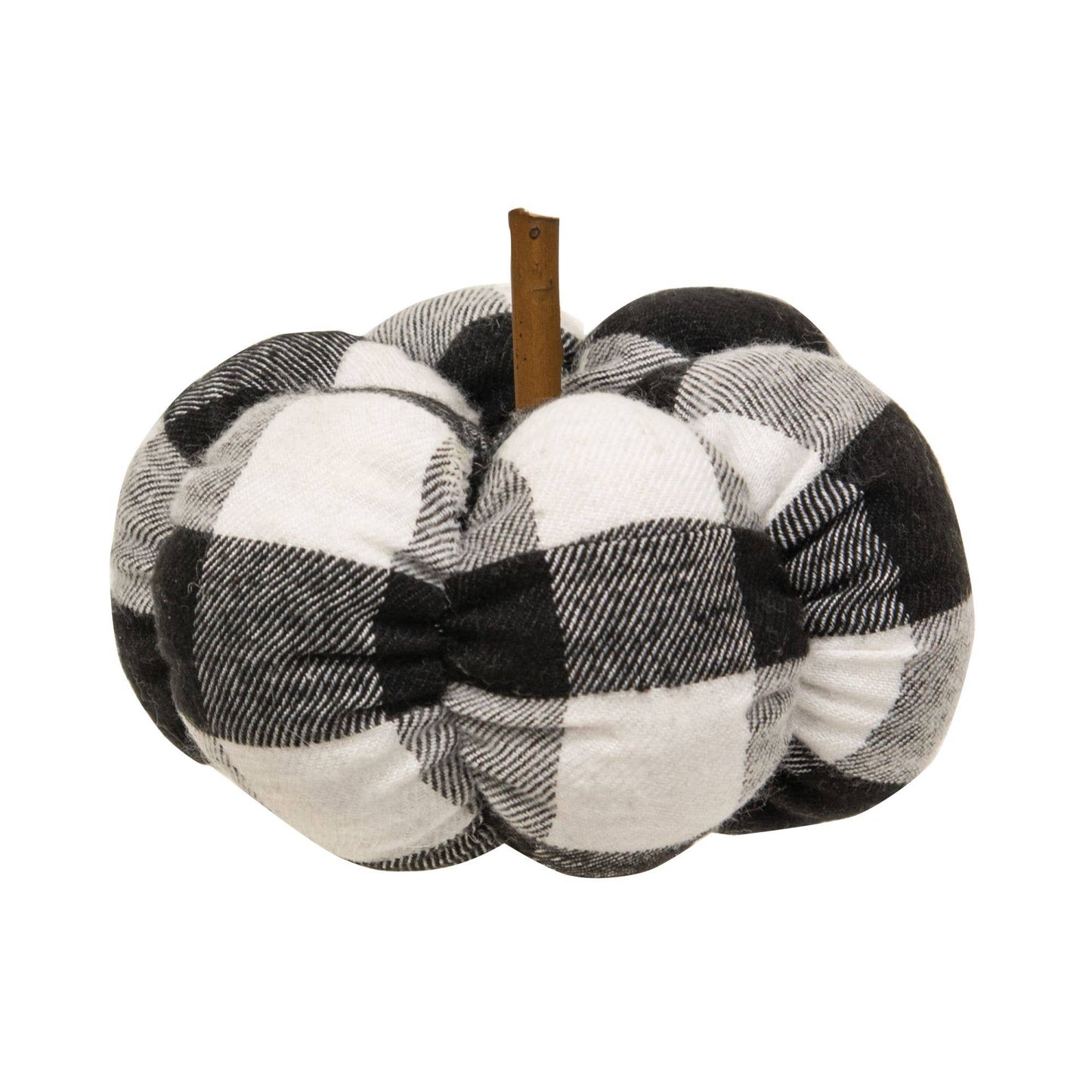 Black & White Buffalo check Stuffed Pumpkin, 4"