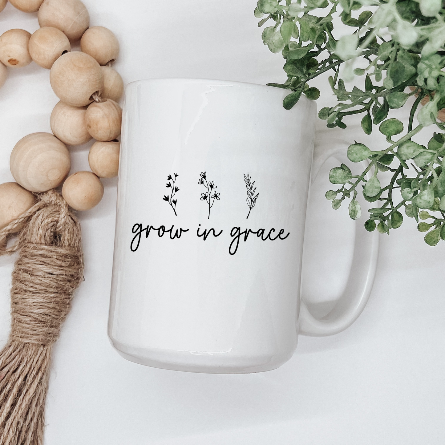 Grow In Grace 15 oz Ceramic Coffee Mug