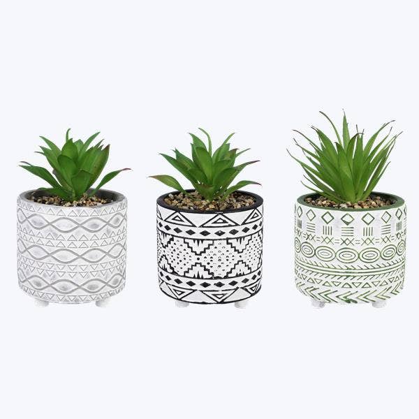 Cement Pot with Greenery
