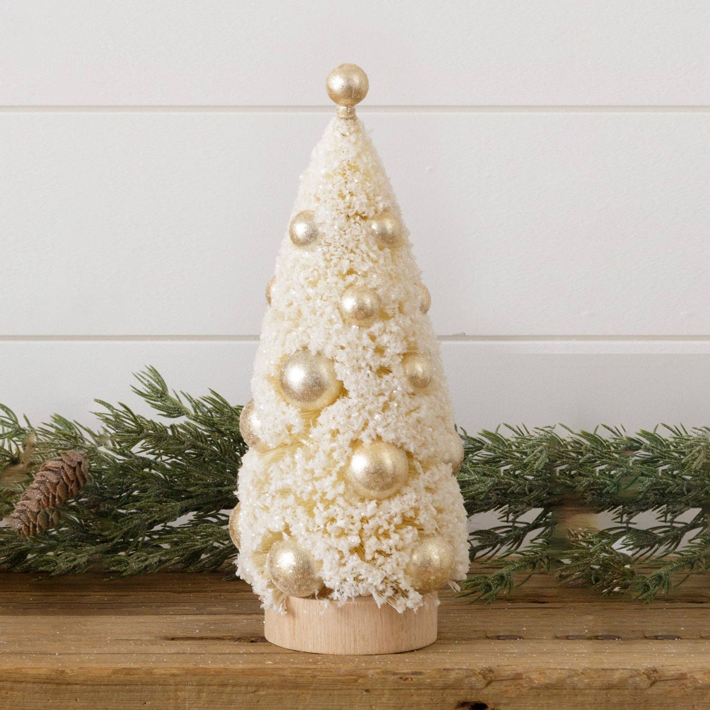 Champagne Bottle Brush Tree With Gold Balls,