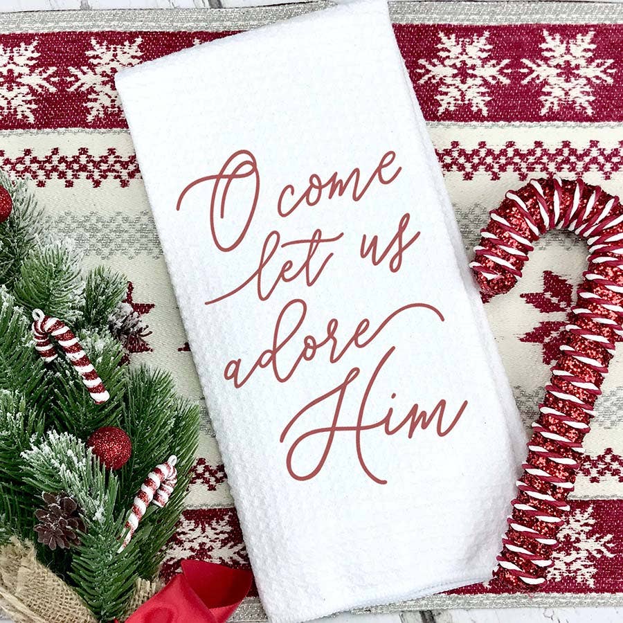 Let Us Adore Him Kitchen Towel