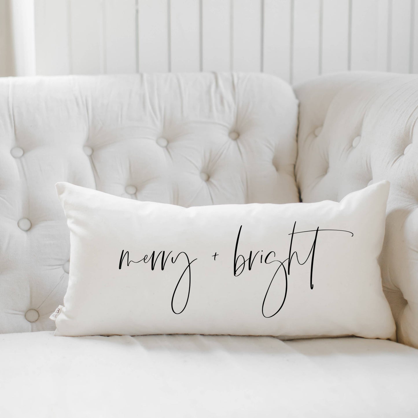 Merry and Bright Lumbar Pillow: Natural / Faux-Down