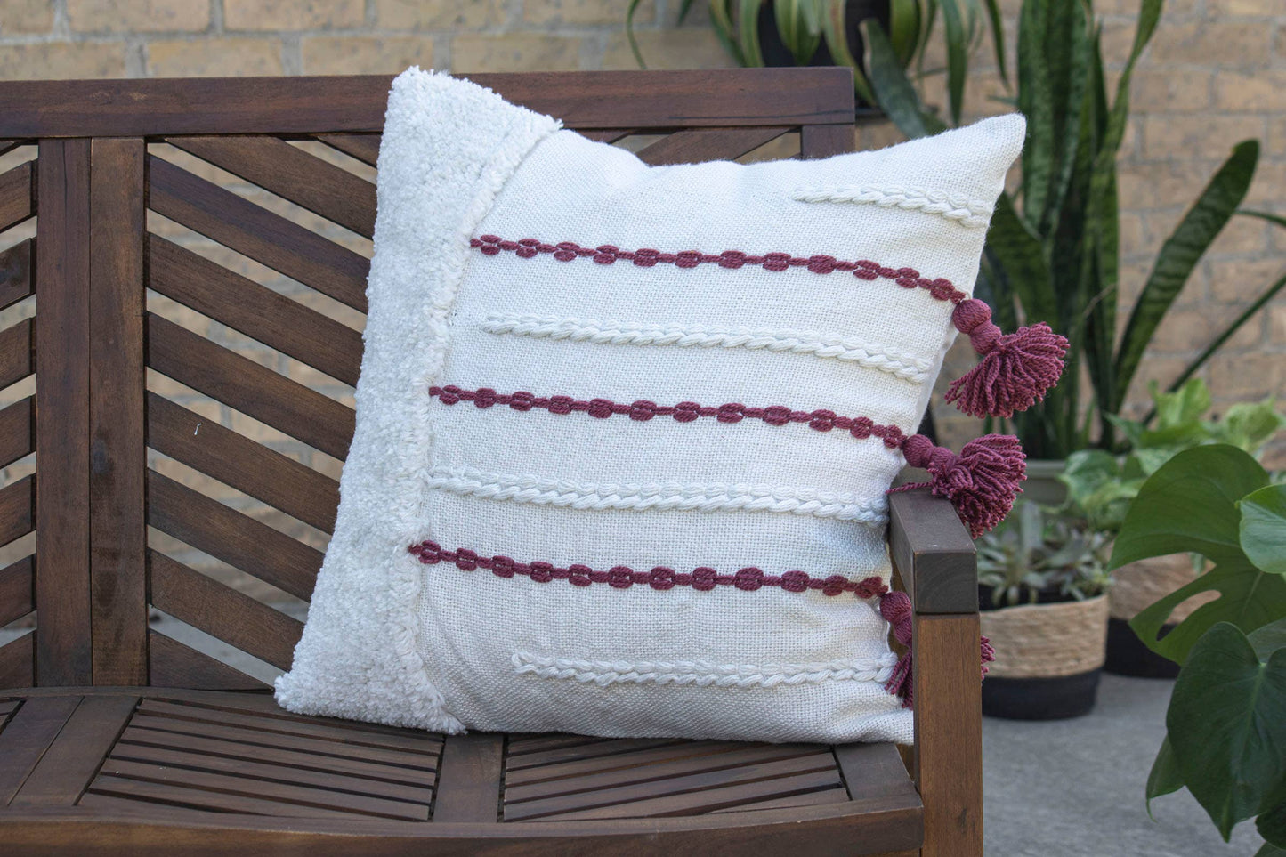 20X20 Hand Woven Fallon Pillow Mauve