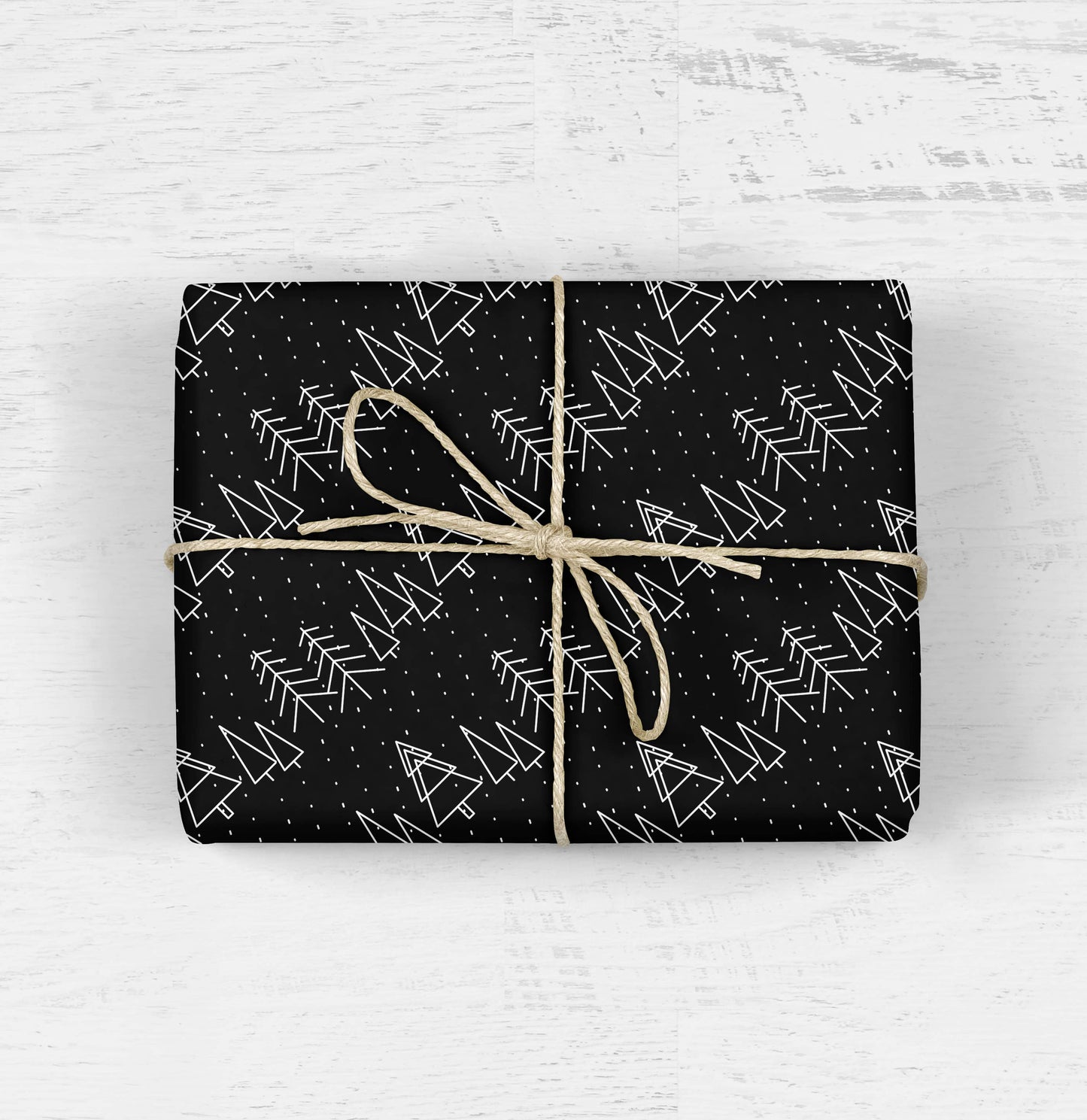 WINTER WONDERLAND Gift Wrap, Black (ROLL)
