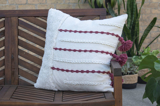 20X20 Hand Woven Fallon Pillow Mauve